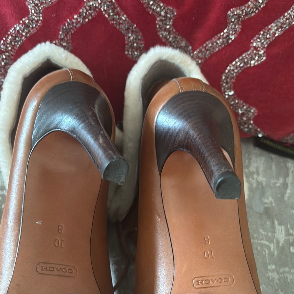 Brown Winter Rain Boots with Plush Lining and Smooth Leather - Picture 6 of 7